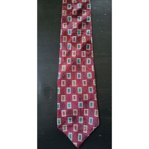 Vintage Givenchy Maroon Geometric Designer  Tie